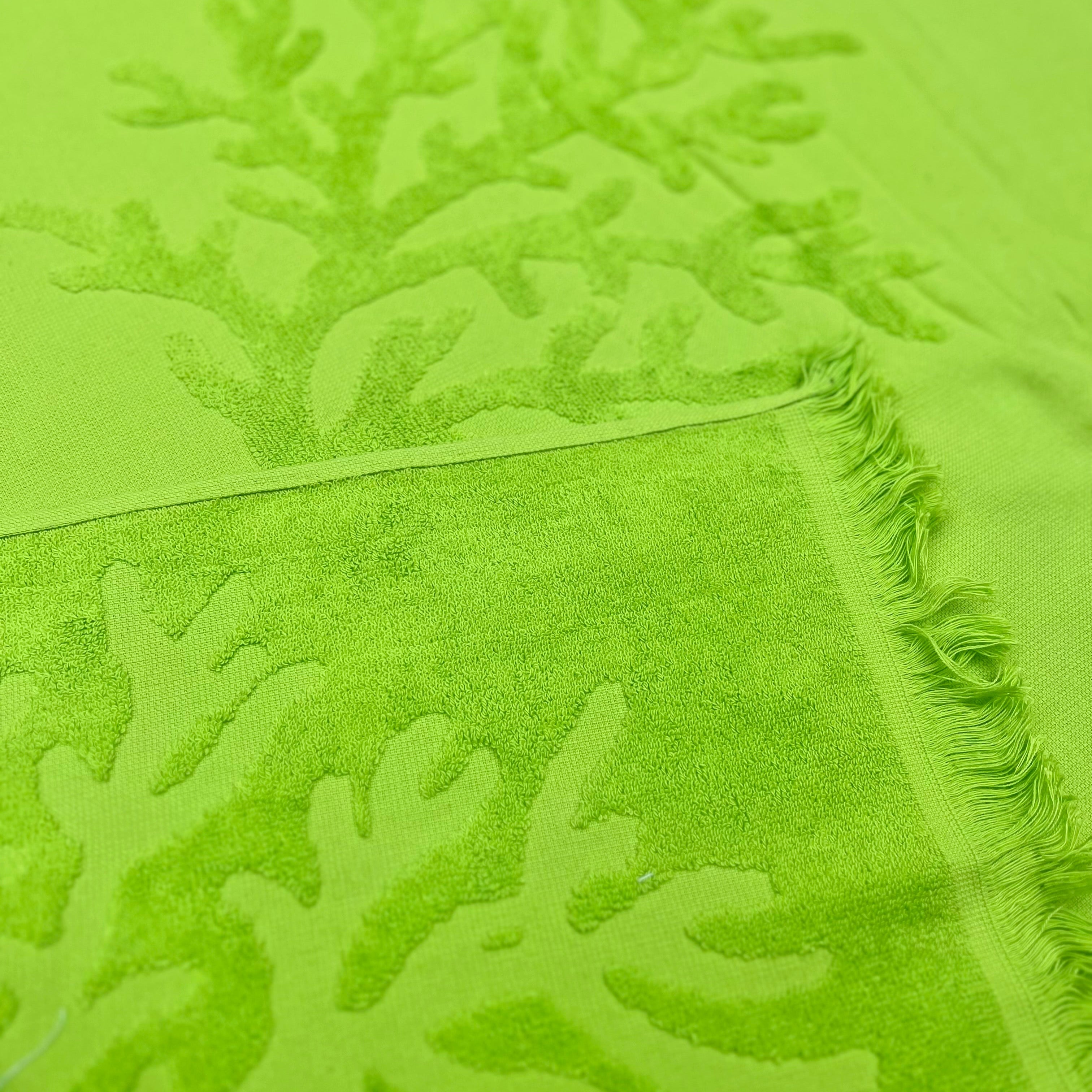 telo mare in spugna di cotone corallo lime