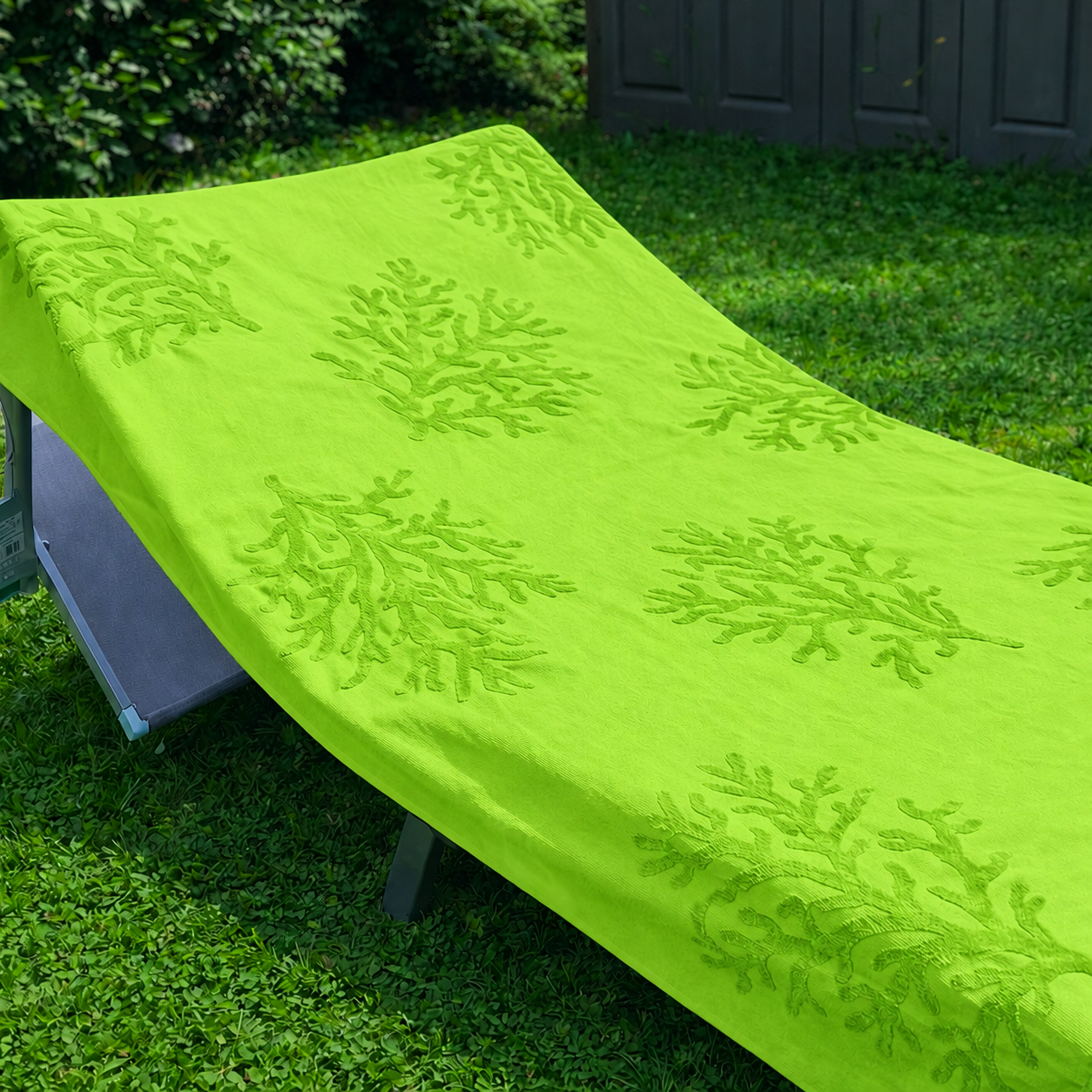 telo mare in spugna di cotone corallo lime
